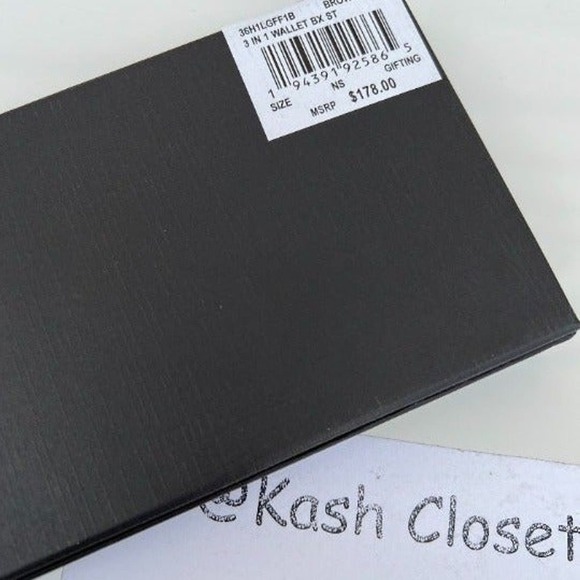 Michael kors Men Wallet Card Case Gift box set Brown Neon - Picture 6 of 6